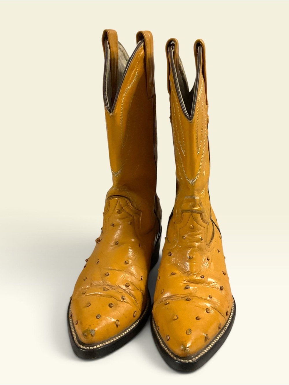 Vintage Vallejo Ostrich-style Textured Print Women's Boots Size 6
